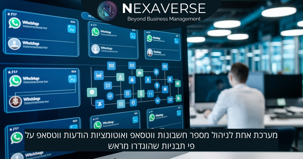מערכת אחת לניהול מספר חשבונות ווטסאפ ואוטומציות הודעות ווטסאפ על פי תבניות שהוגדרו מראש